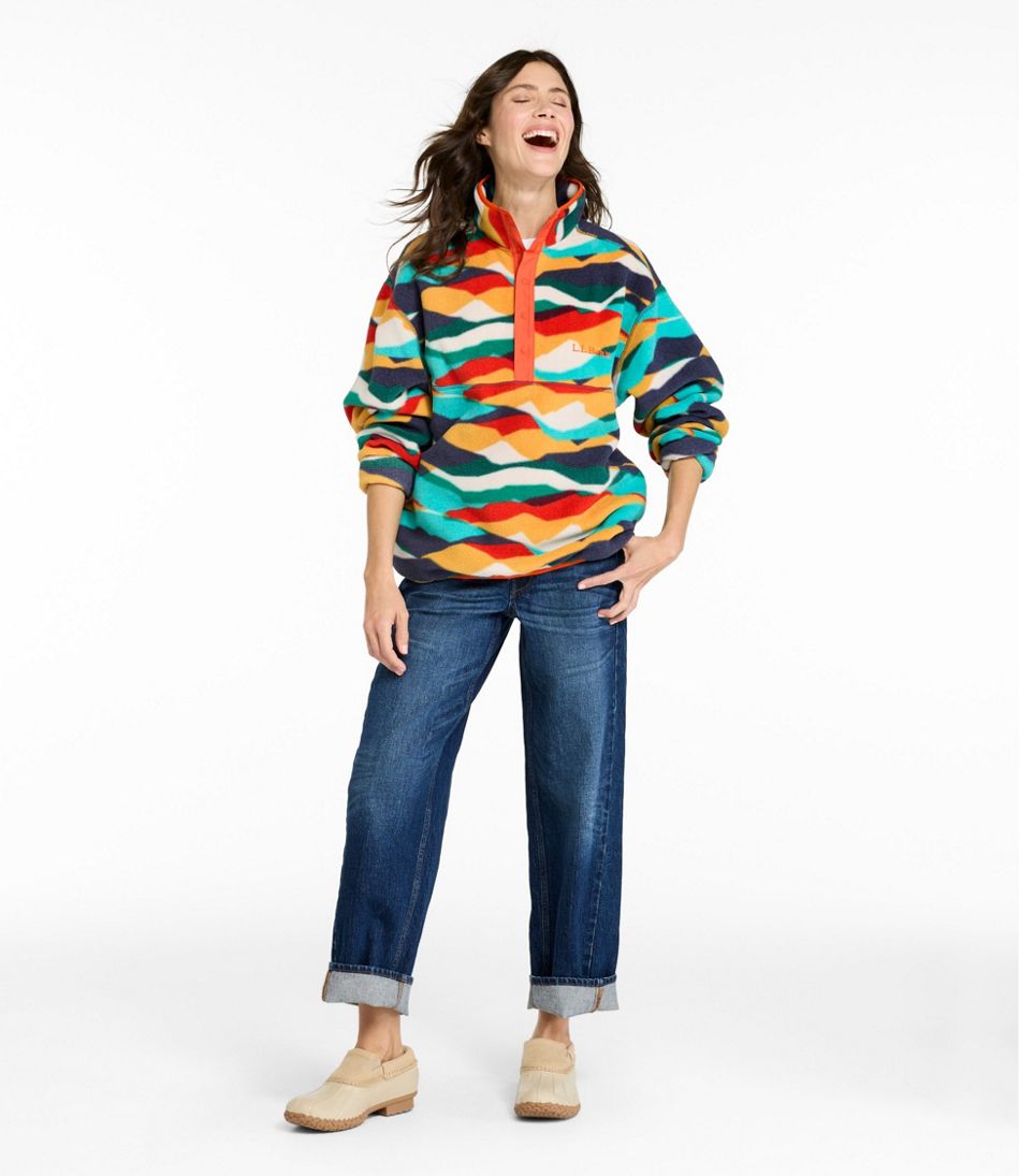 Adults' Bean's Classic Fleece Pullover, Print - Image 7