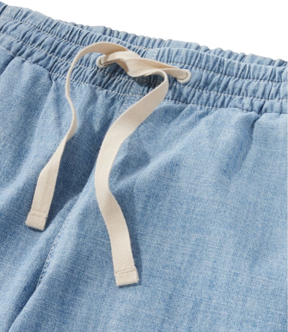 Women's Lakewashed Pull-On Chinos, Mid-Rise Wide-Leg Chambray - Image 4