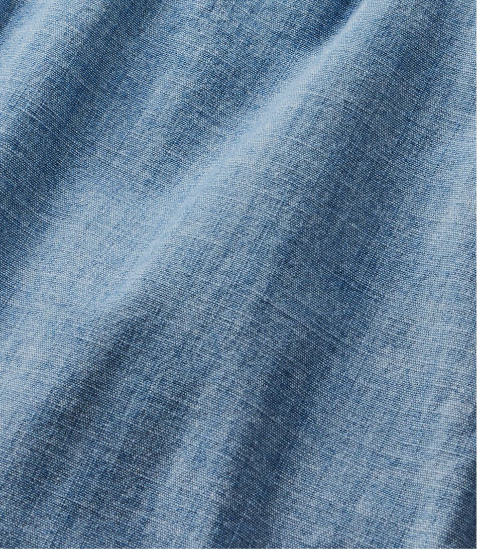 Women's Lakewashed Pull-On Chinos, Mid-Rise Wide-Leg Chambray - Image 5