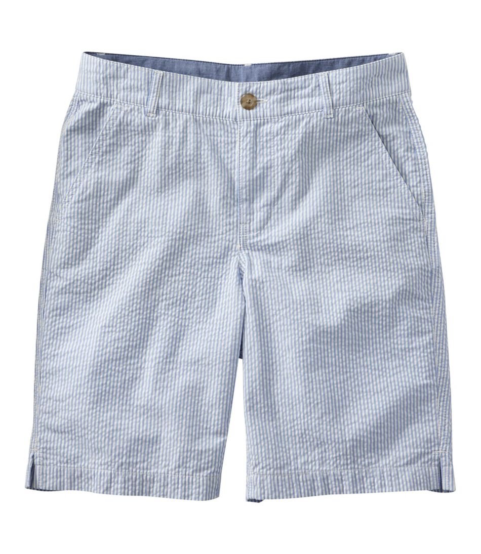 Women's Comfort Stretch Shorts, Seersucker Bermudas 9"