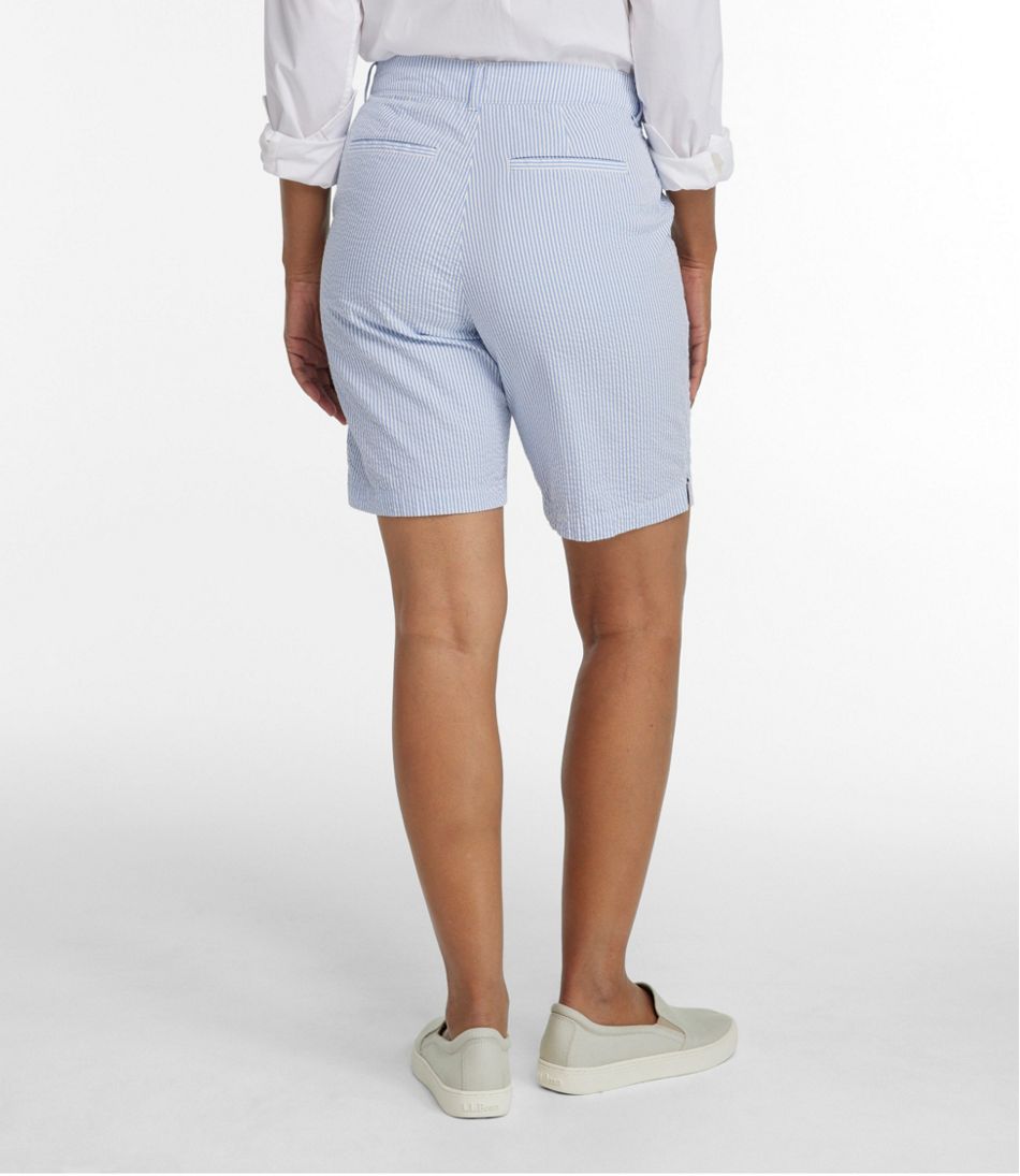 Women's Comfort Stretch Shorts, Seersucker Bermudas 9" - Image 3