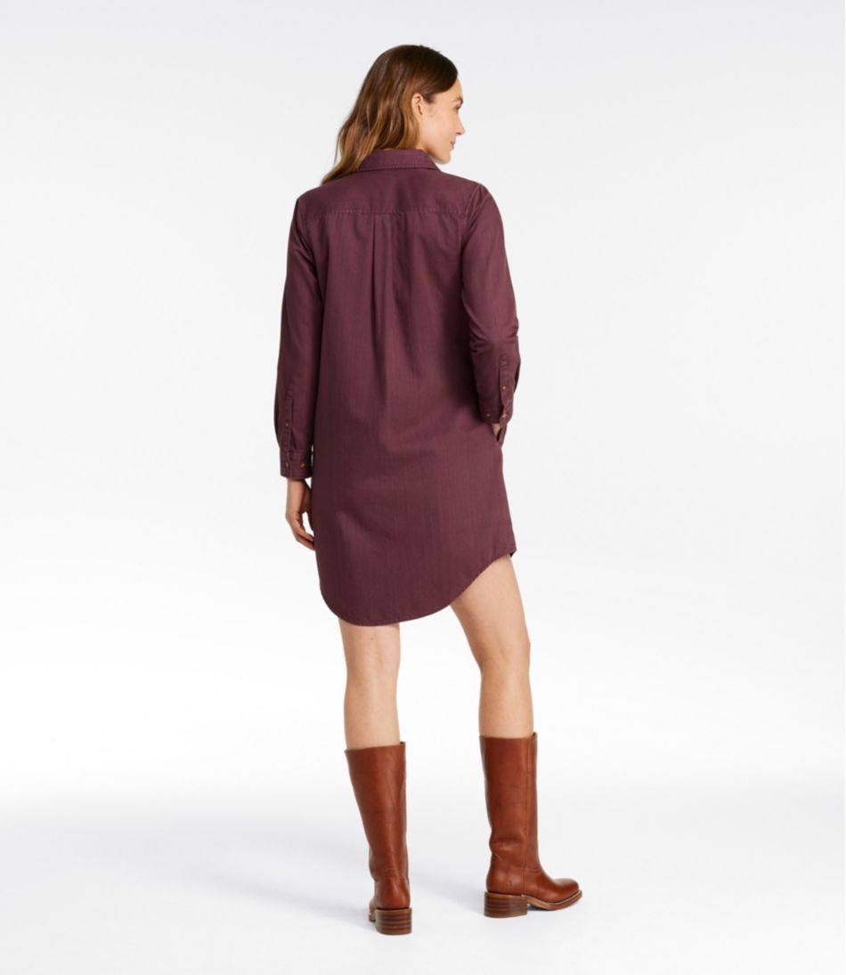 Women's L.L. Bean Heritage Washed Denim Shirt Dress, Garment-Dye - Image 3