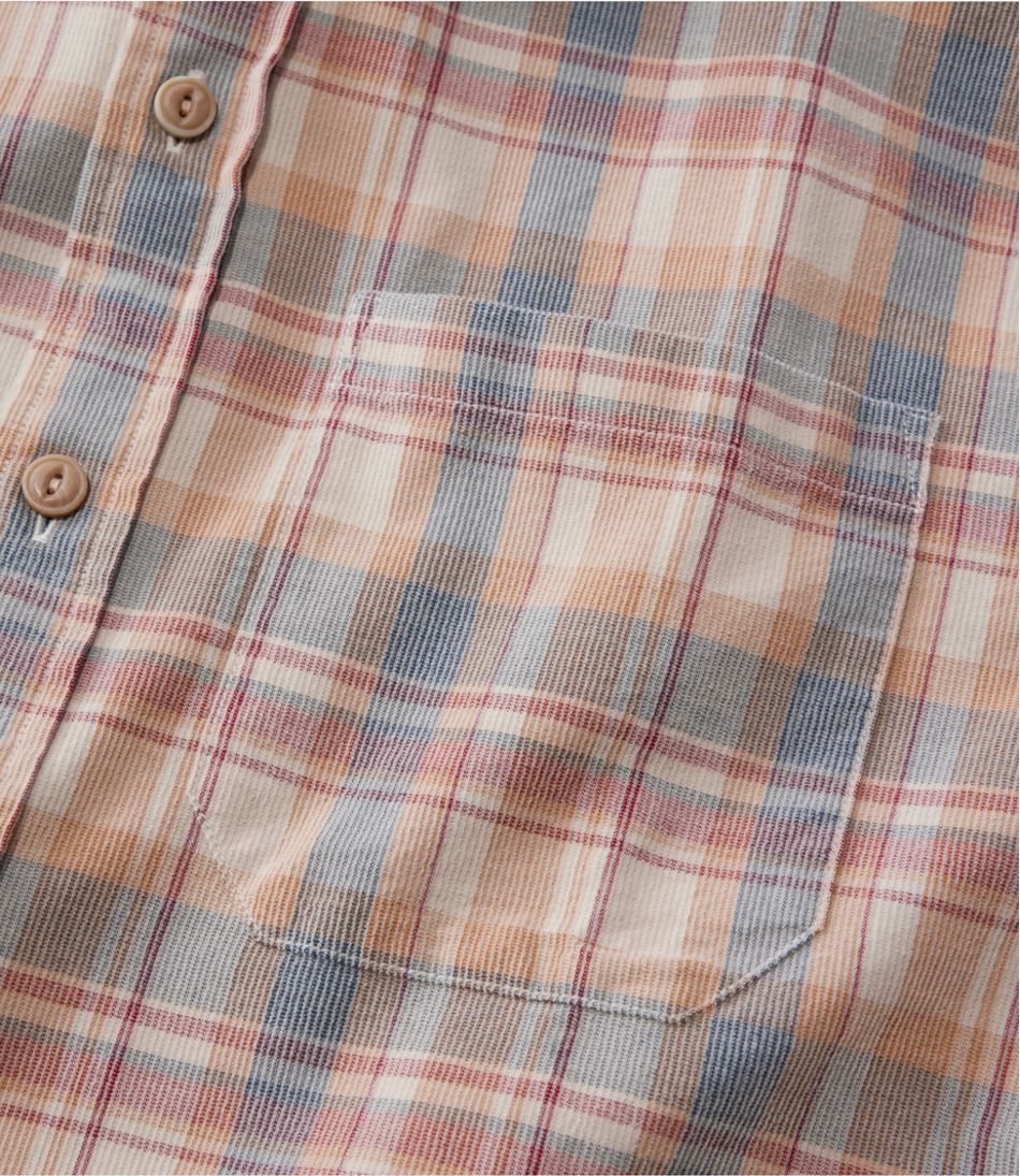Men's Sunwashed Corduroy Shirt, Slightly Fitted Untucked Fit, Plaid - Image 7