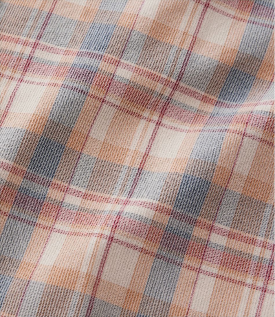 Men's Sunwashed Corduroy Shirt, Slightly Fitted Untucked Fit, Plaid - Image 8
