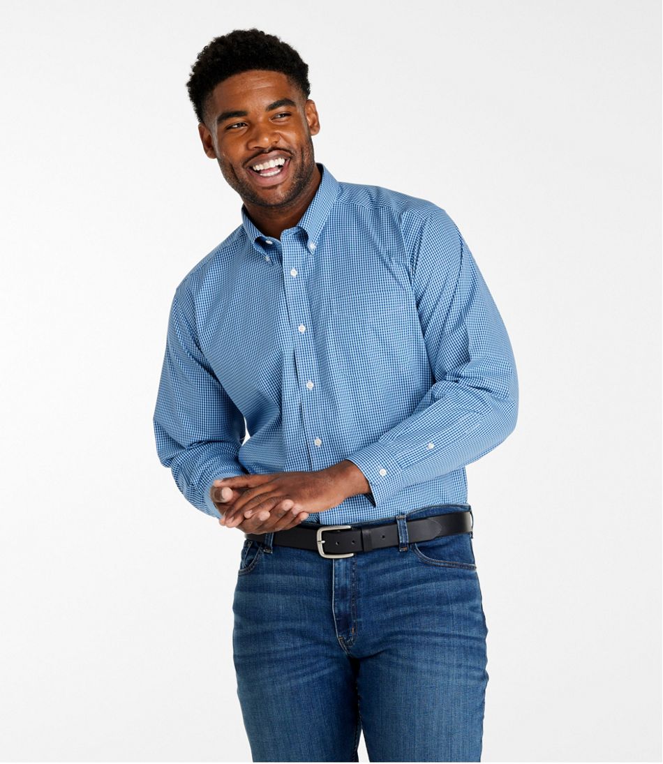 Men's Wrinkle-Free Pinpoint Oxford Cloth Shirt, Traditional Fit Tattersall - Image 4