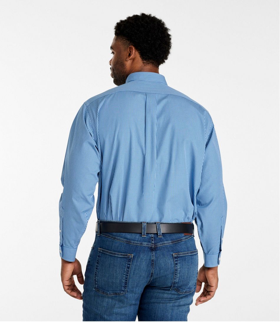 Men's Wrinkle-Free Pinpoint Oxford Cloth Shirt, Traditional Fit Tattersall - Image 5