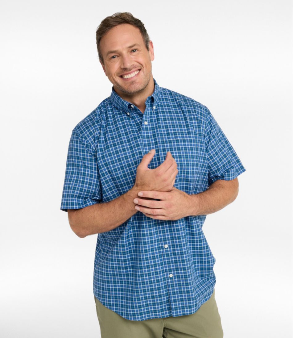 Men's Wrinkle-Free Kennebunk Sport Shirt, Traditional Fit Short-Sleeve Check - Image 4