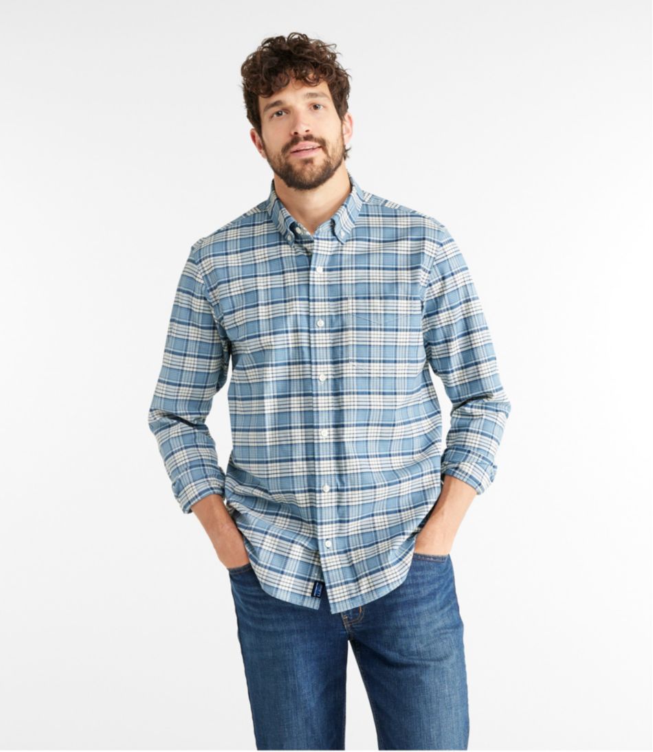 Men's Comfort Stretch? Oxford Shirt, Traditional Untucked Fit, Plaid - Image 2
