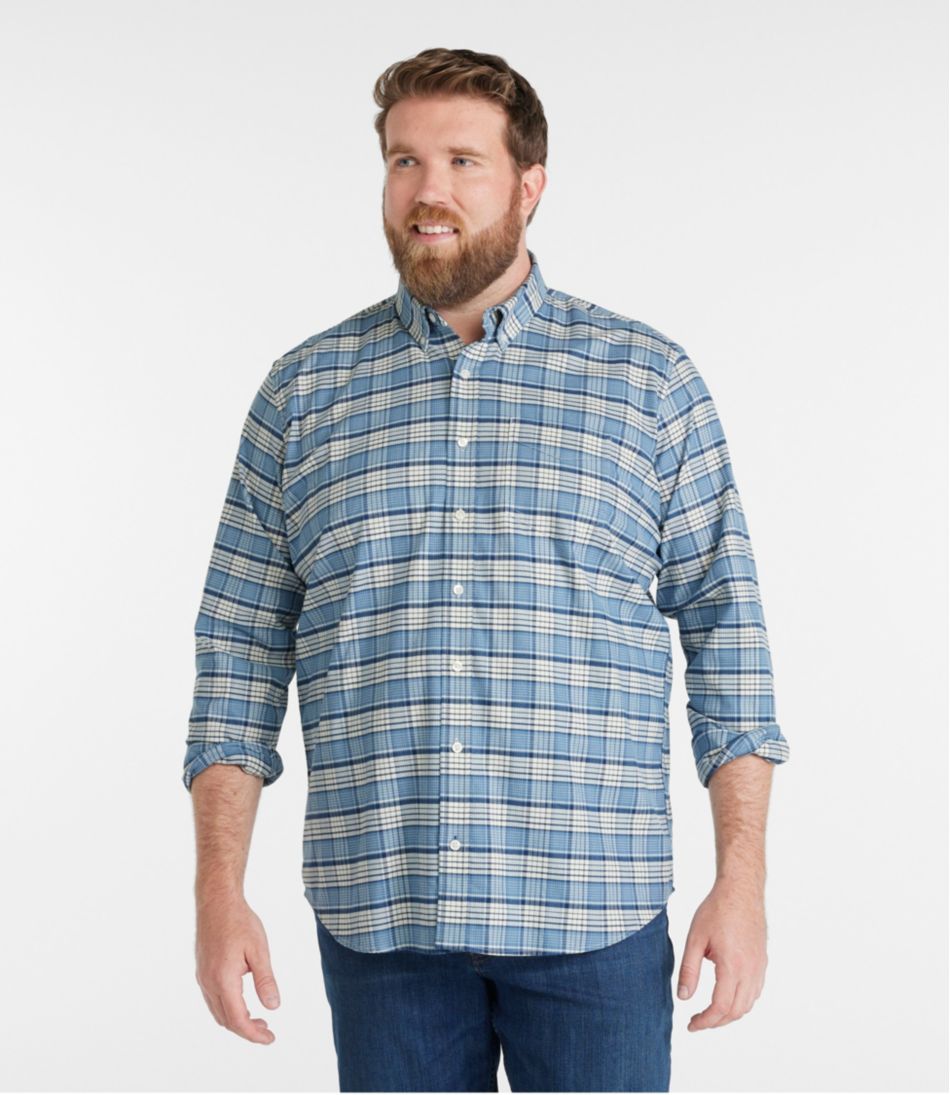 Men's Comfort Stretch? Oxford Shirt, Traditional Untucked Fit, Plaid - Image 4