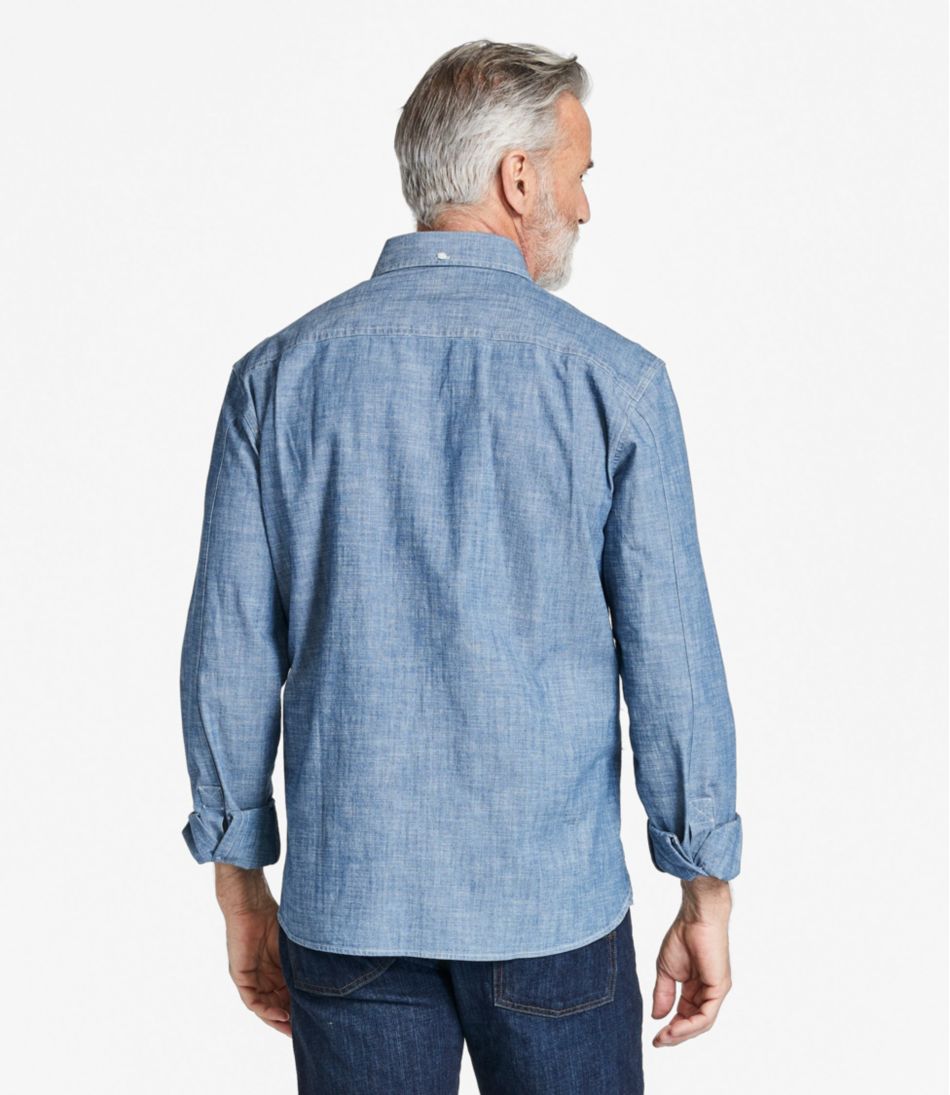 Men's Comfort Stretch? Chambray Shirt, Traditional Untucked Fit, Long-Sleeve - Image 3