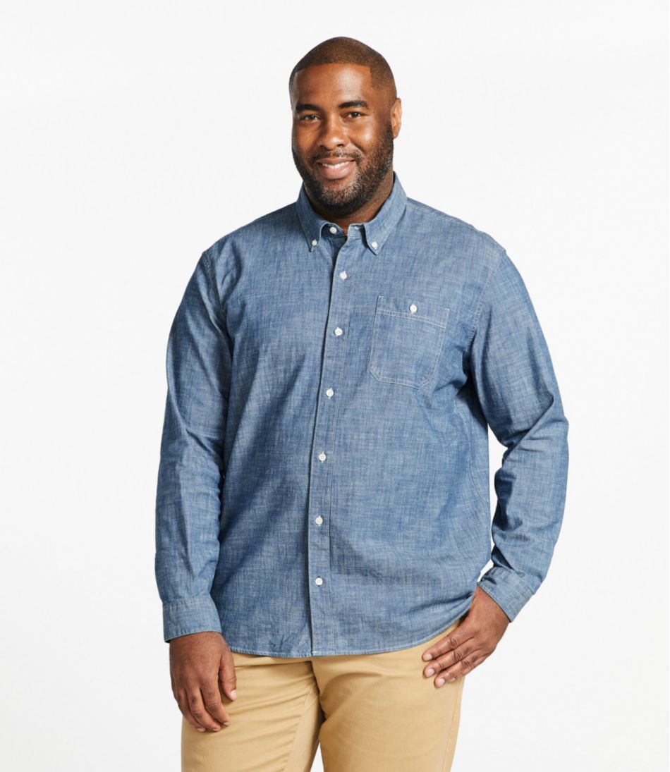 Men's Comfort Stretch? Chambray Shirt, Traditional Untucked Fit, Long-Sleeve - Image 4