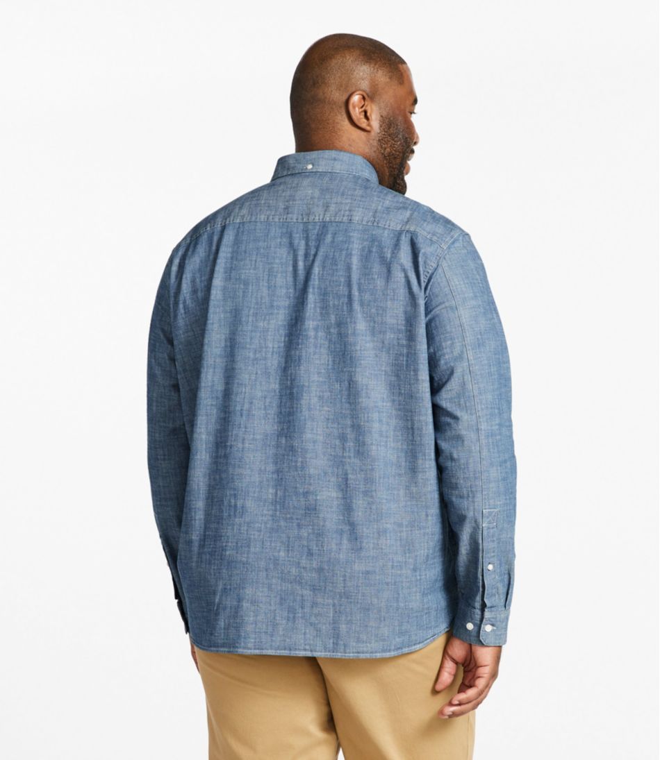 Men's Comfort Stretch? Chambray Shirt, Traditional Untucked Fit, Long-Sleeve - Image 5