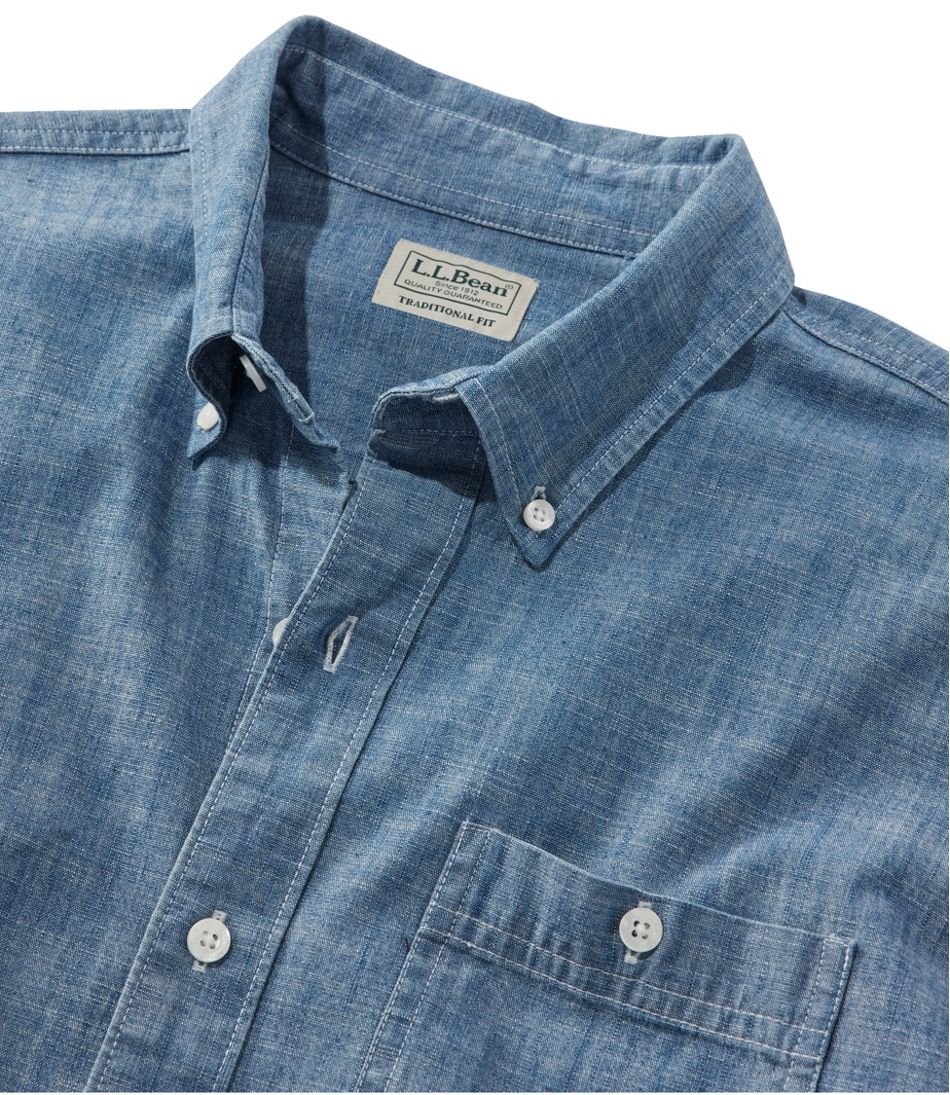 Men's Comfort Stretch? Chambray Shirt, Traditional Untucked Fit, Long-Sleeve - Image 6