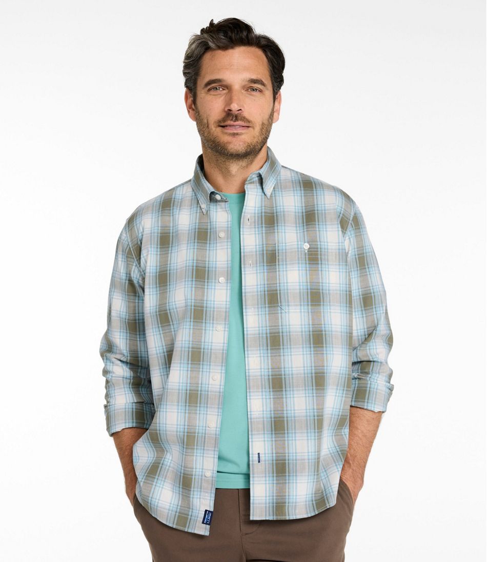 Men's Comfort Stretch? Chambray Shirt, Traditional Untucked Fit, Long-Sleeve, Print - Image 2