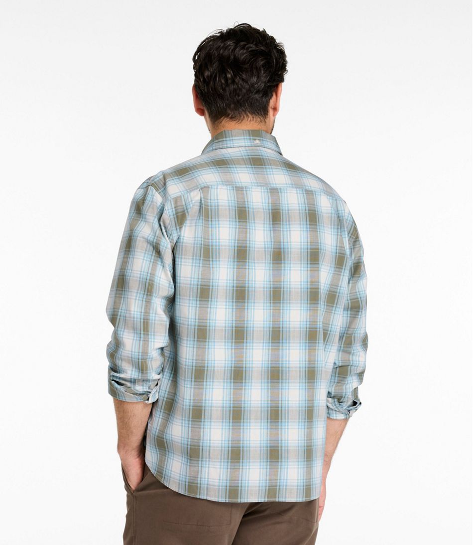 Men's Comfort Stretch? Chambray Shirt, Traditional Untucked Fit, Long-Sleeve, Print - Image 3