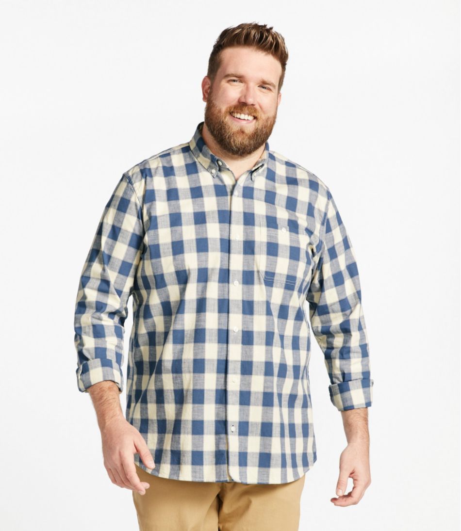 Men's Comfort Stretch? Chambray Shirt, Traditional Untucked Fit, Long-Sleeve, Print - Image 4