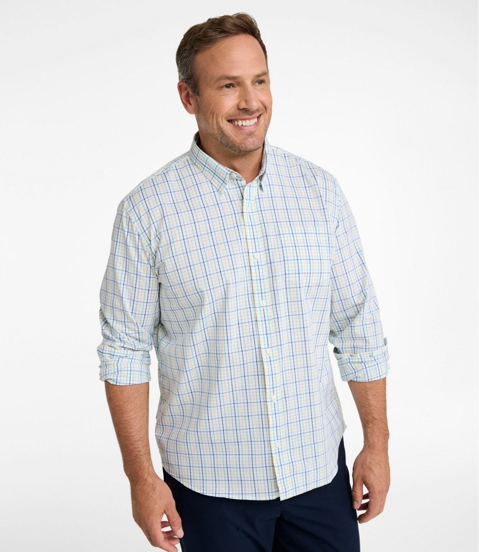 Men's Comfort Stretch Performance? Shirt, Long-Sleeve, Slightly Fitted Untucked Fit, Plaid - Image 4