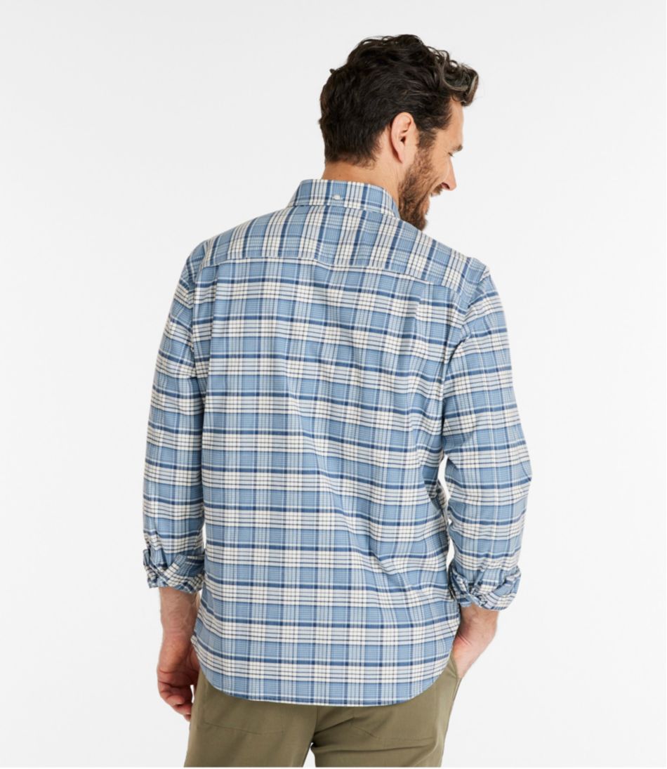 Men's Comfort Stretch? Oxford Shirt, Slightly Fitted Untucked Fit, Plaid - Image 3