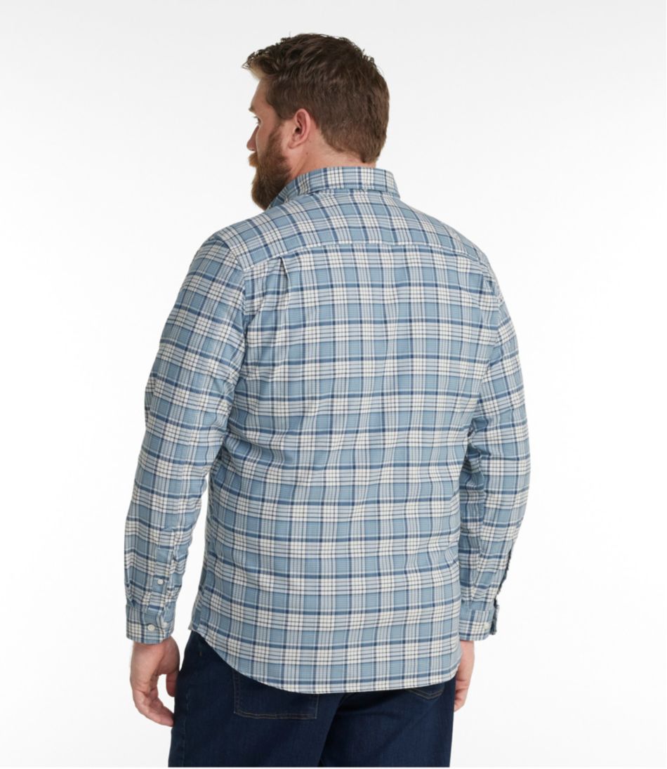 Men's Comfort Stretch? Oxford Shirt, Slightly Fitted Untucked Fit, Plaid - Image 5