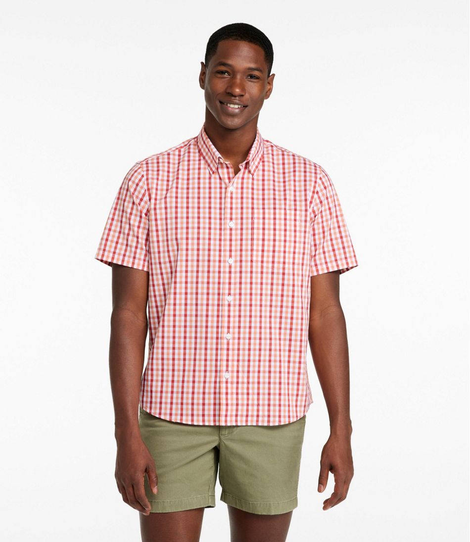 Men's Comfort Stretch Performance? Shirt, Short-Sleeve, Slightly Fitted Untucked Fit, Plaid - Image 2