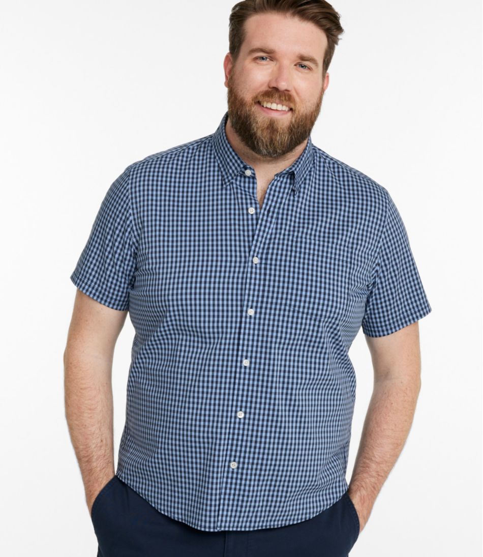 Men's Comfort Stretch Performance? Shirt, Short-Sleeve, Slightly Fitted Untucked Fit, Plaid - Image 4