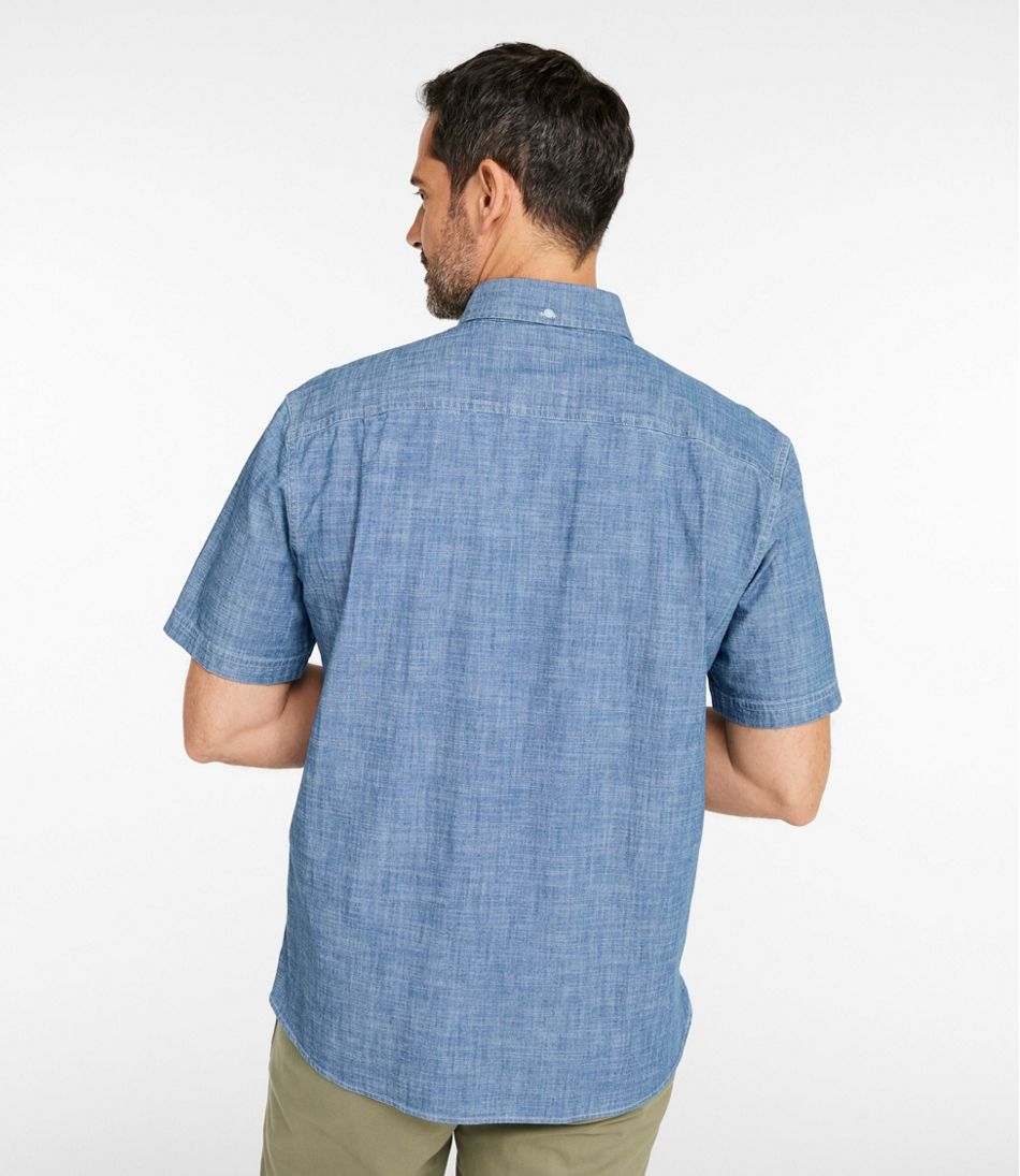Men's Comfort Stretch? Chambray Shirt, Traditional Untucked Fit, Short-Sleeve - Image 3
