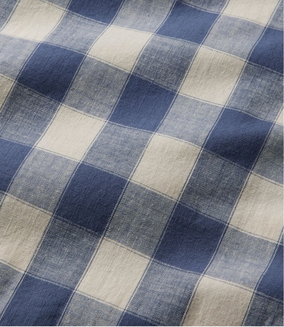 Men's Comfort Stretch? Chambray Shirt, Traditional Untucked Fit, Short-Sleeve, Plaid - Image 7