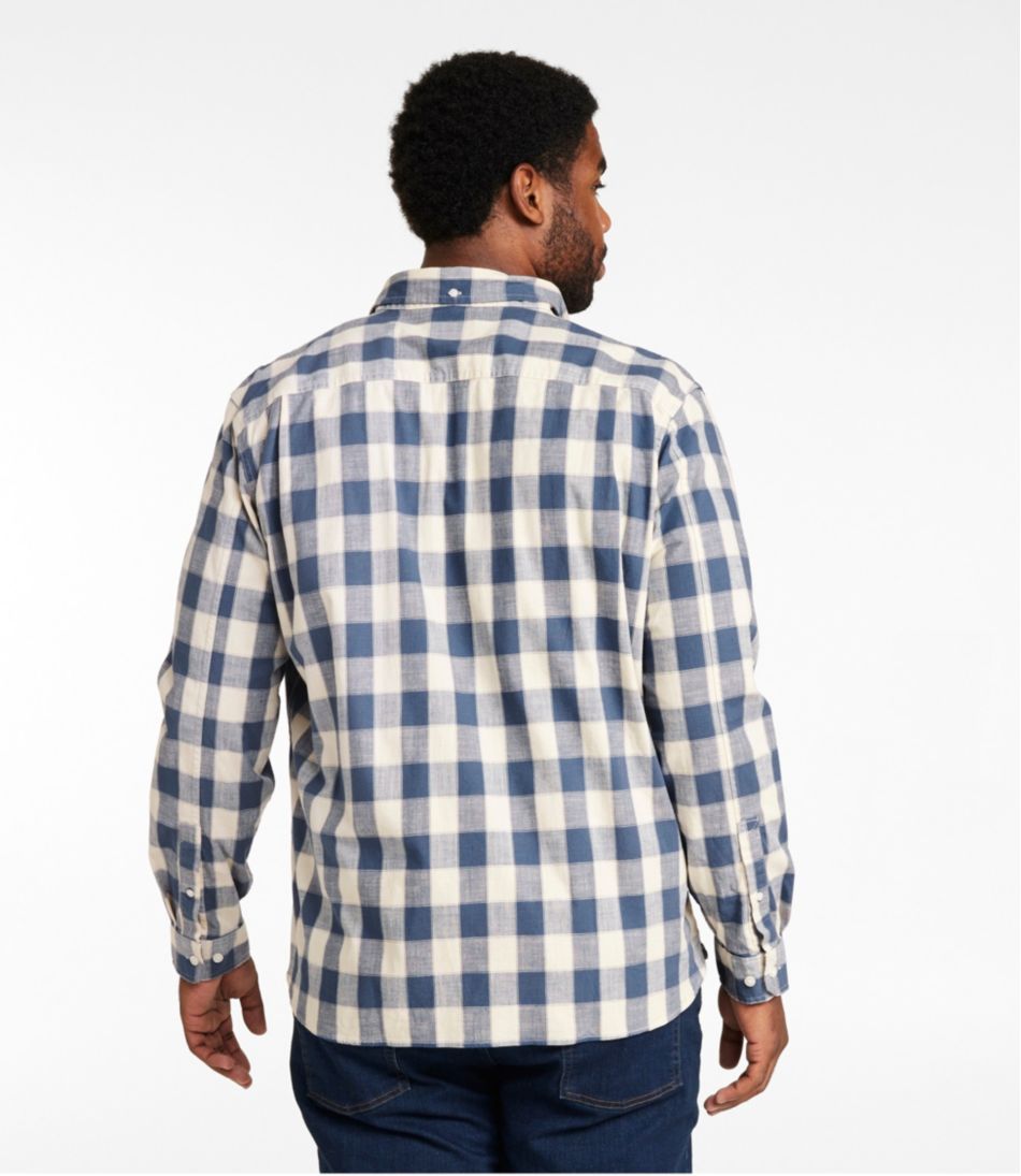 Men's Comfort Stretch? Chambray Shirt, Long-Sleeve, Slightly Fitted Untucked Fit, Plaid - Image 5