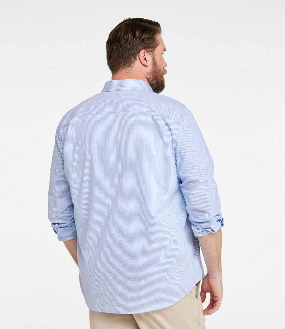 Men's Comfort Stretch Oxford Shirt, Traditional Untucked Fit, Stripe - Image 5