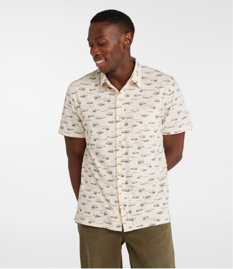 Men's Lakewashed Performance Shirts, Button-Front Shirt, Short-Sleeve, Print - Image 2