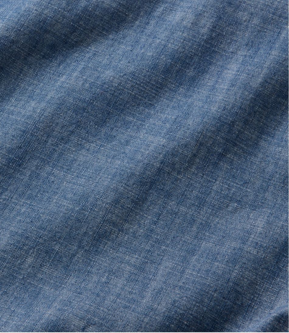 Men's Comfort Stretch? Chambray Shirt, Long-Sleeve, Slightly Fitted Untucked Fit - Image 16