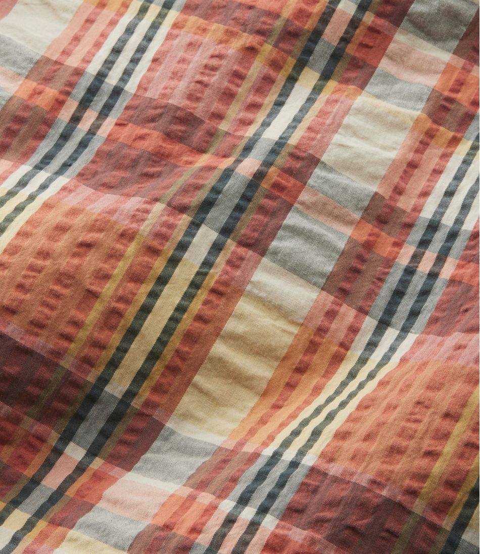 Men's Signature Seersucker Madras Shirt, Slightly Fitted, Short-Sleeve - Image 6