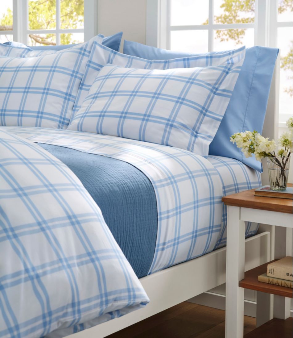 280-Thread-Count Pima Percale Sheet Collection, Windowpane - Image 2