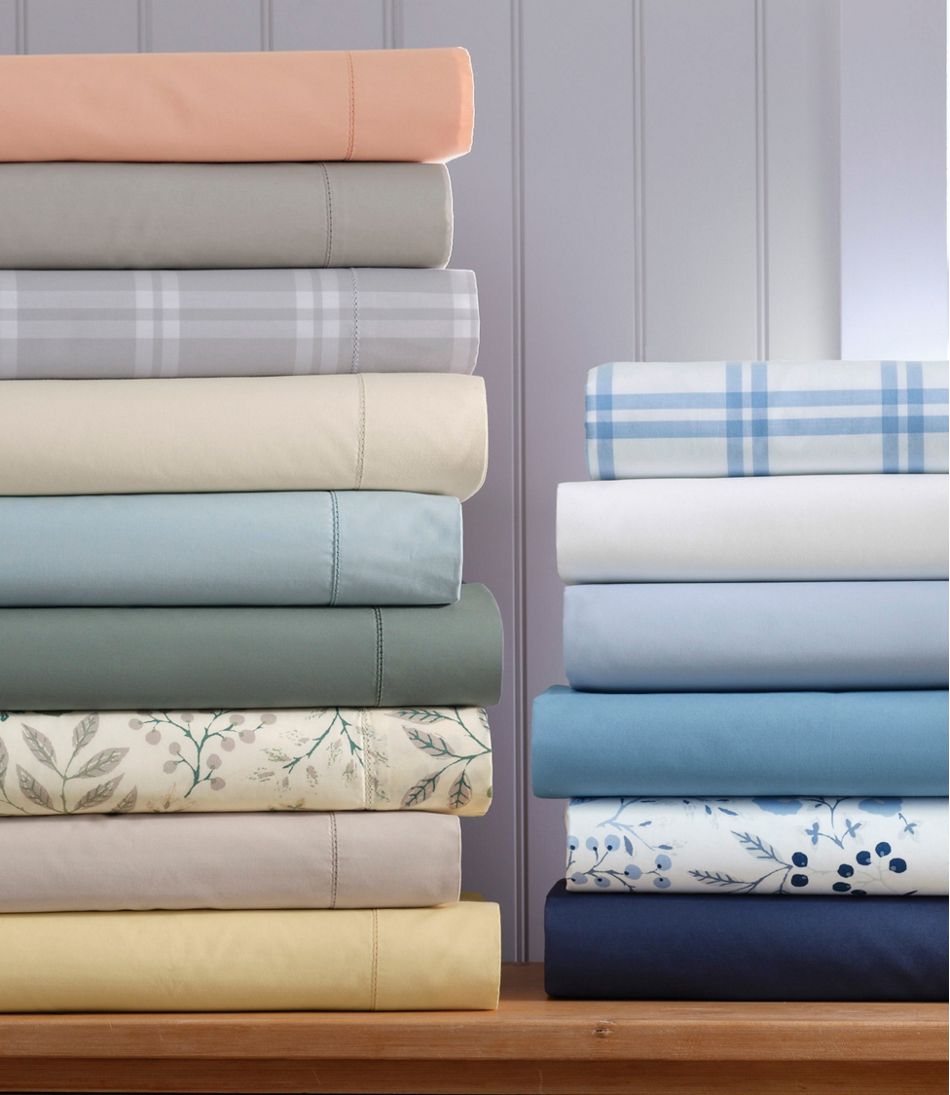 280-Thread-Count Pima Percale Sheet Collection, Windowpane - Image 6