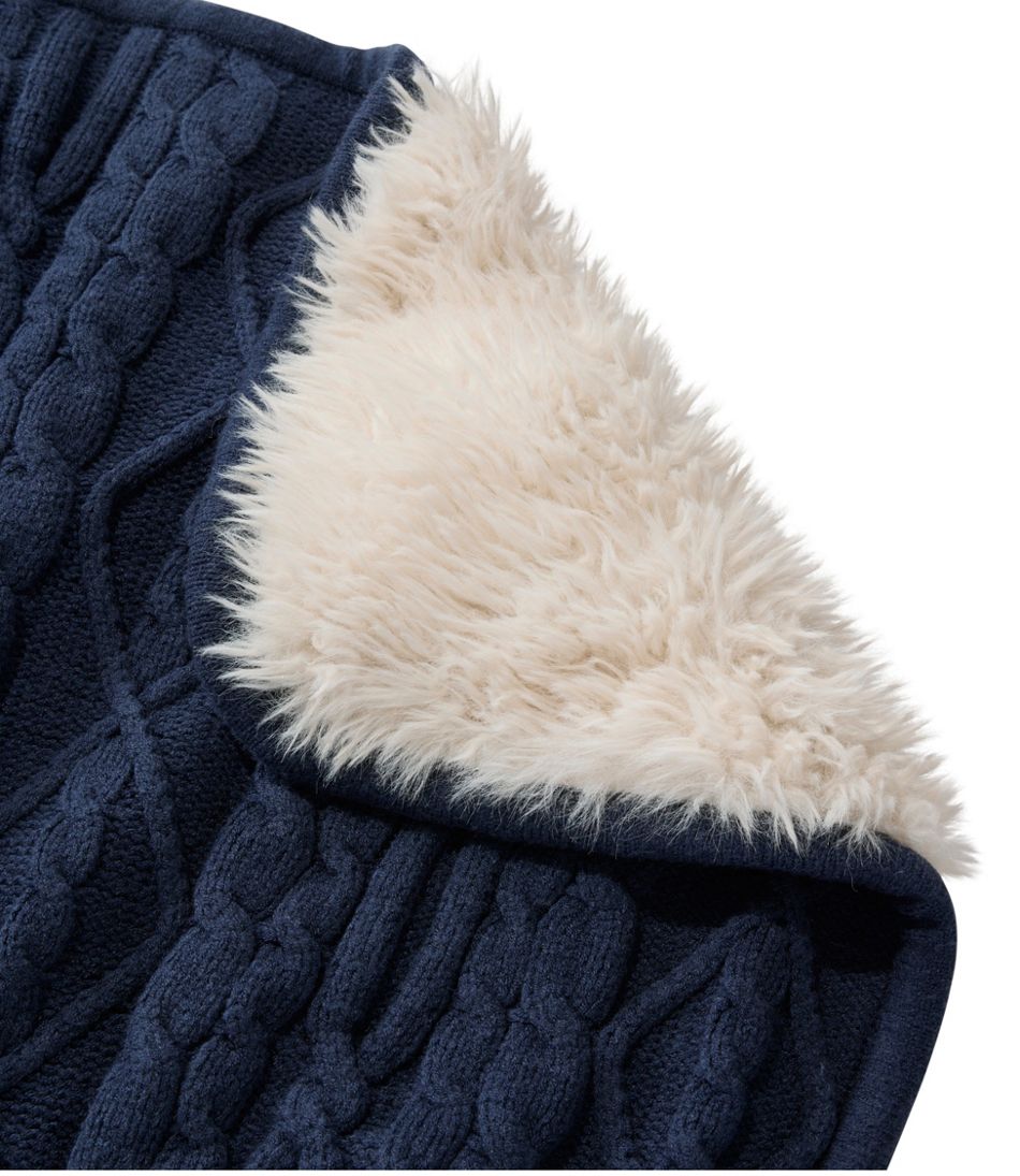 1912 Heritage Knit Faux Fur Throw, Cable - Image 2