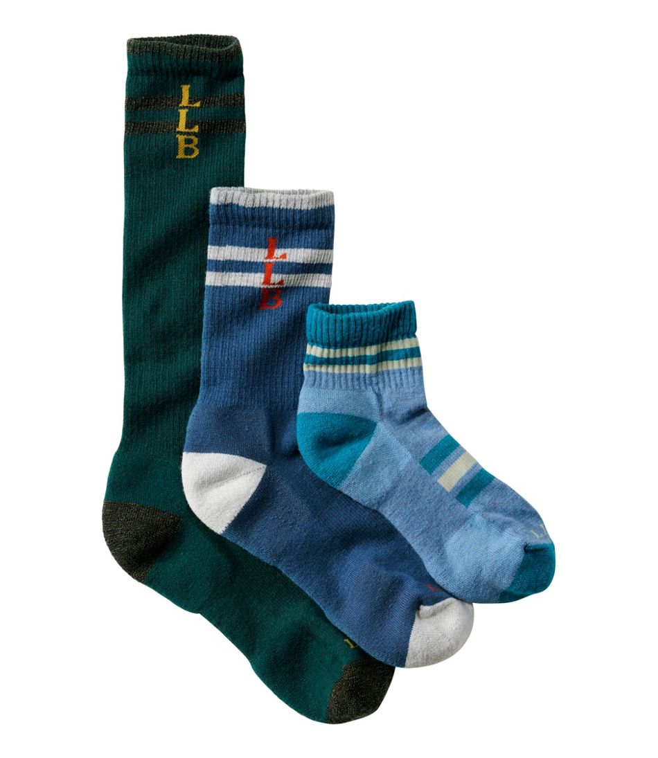 Adults' Katahdin Over the Calf Hiker Socks, Mountain Stripe - Image 2