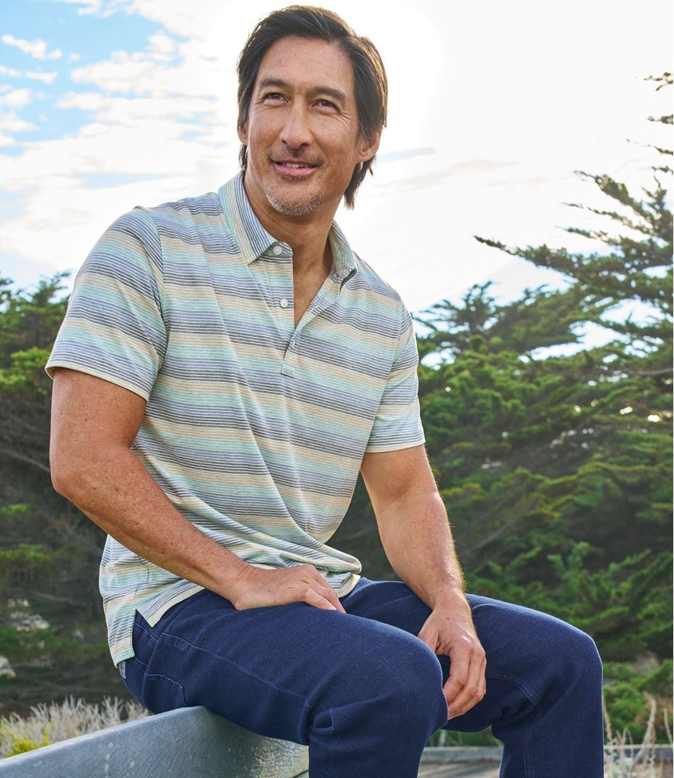 Men's Comfort Stretch Performance? Pima Polo, Short-Sleeve, Stripe - Image 9
