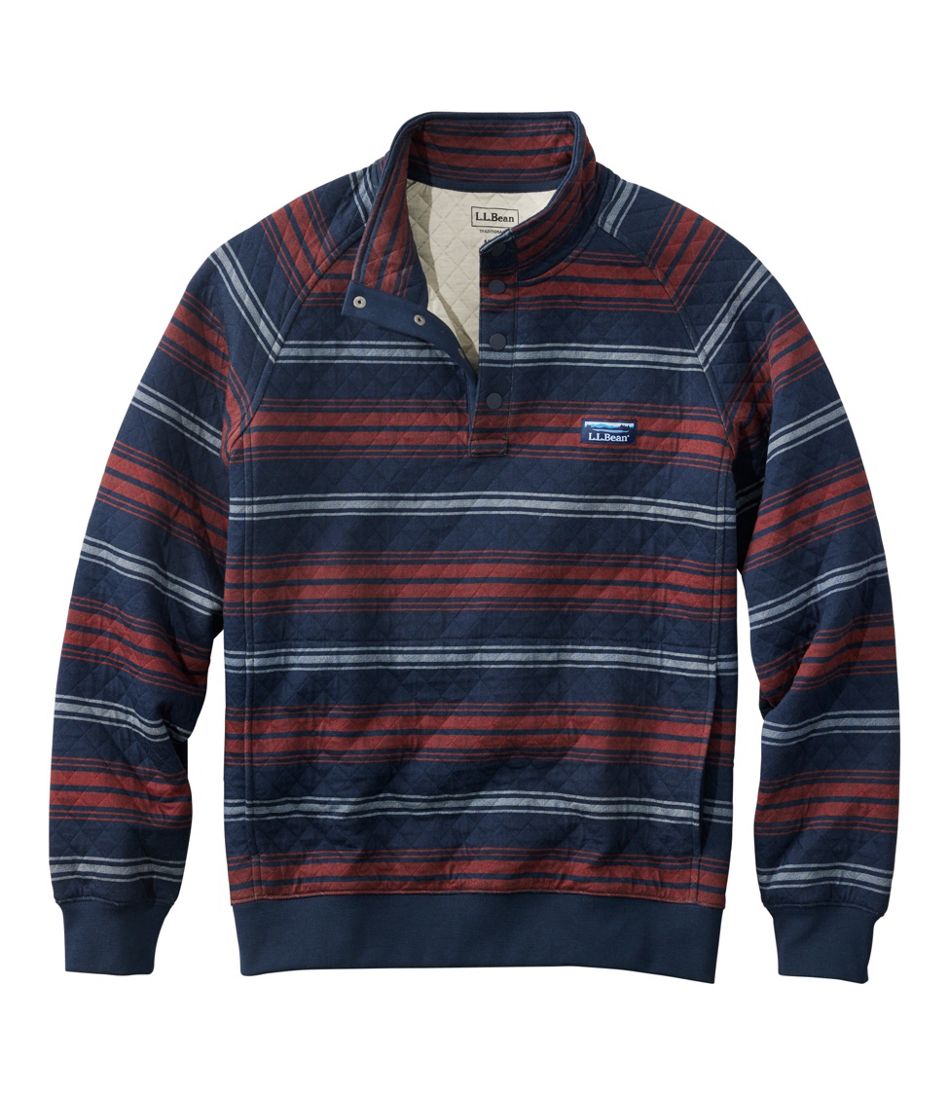 Men's Quilted Sweatshirt, Mockneck, Stripe