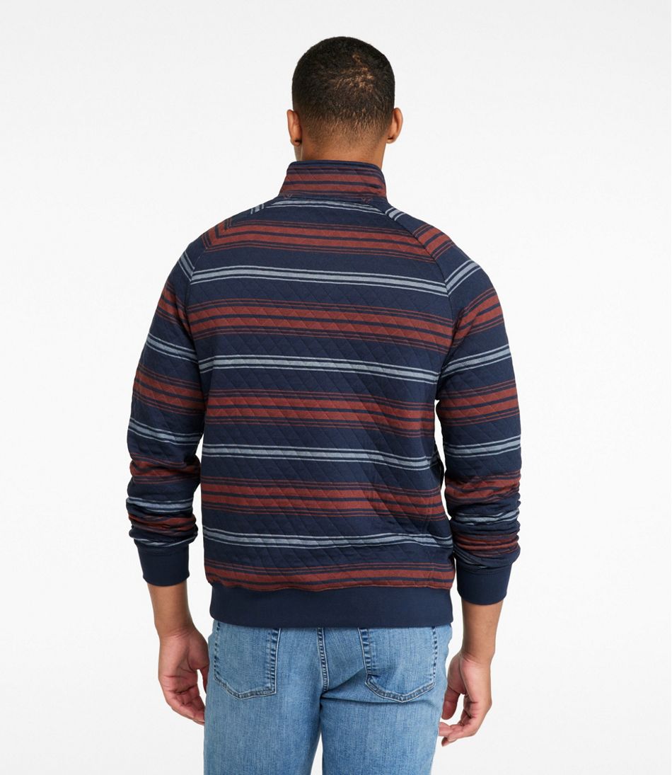 Men's Quilted Sweatshirt, Mockneck, Stripe - Image 3