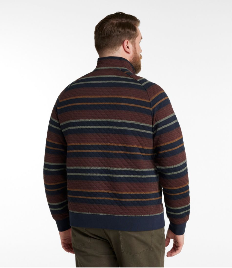 Men's Quilted Sweatshirt, Mockneck, Stripe - Image 5