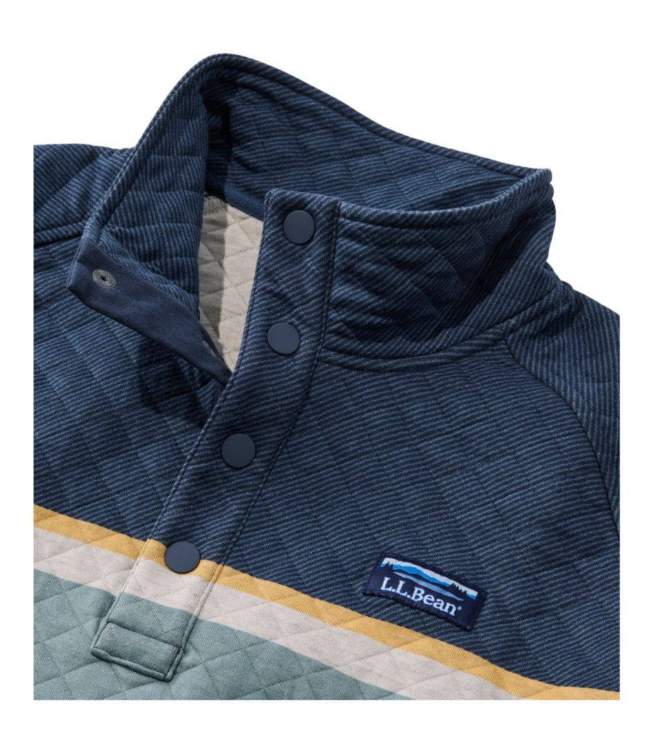 Men's Quilted Sweatshirt, Mockneck, Stripe - Image 6