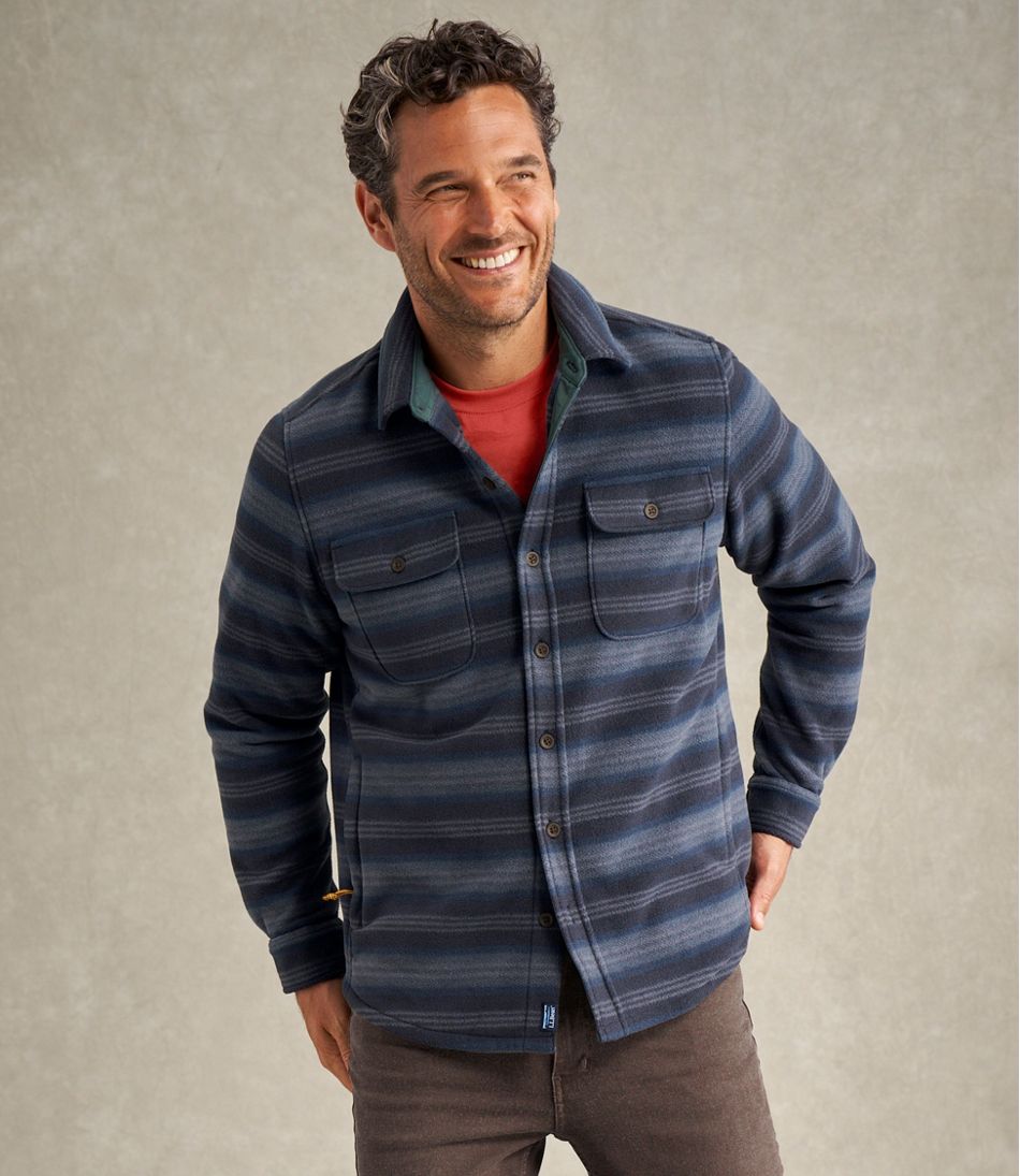 Men's Bean's Mariner Fleece Shirt, Print - Image 8