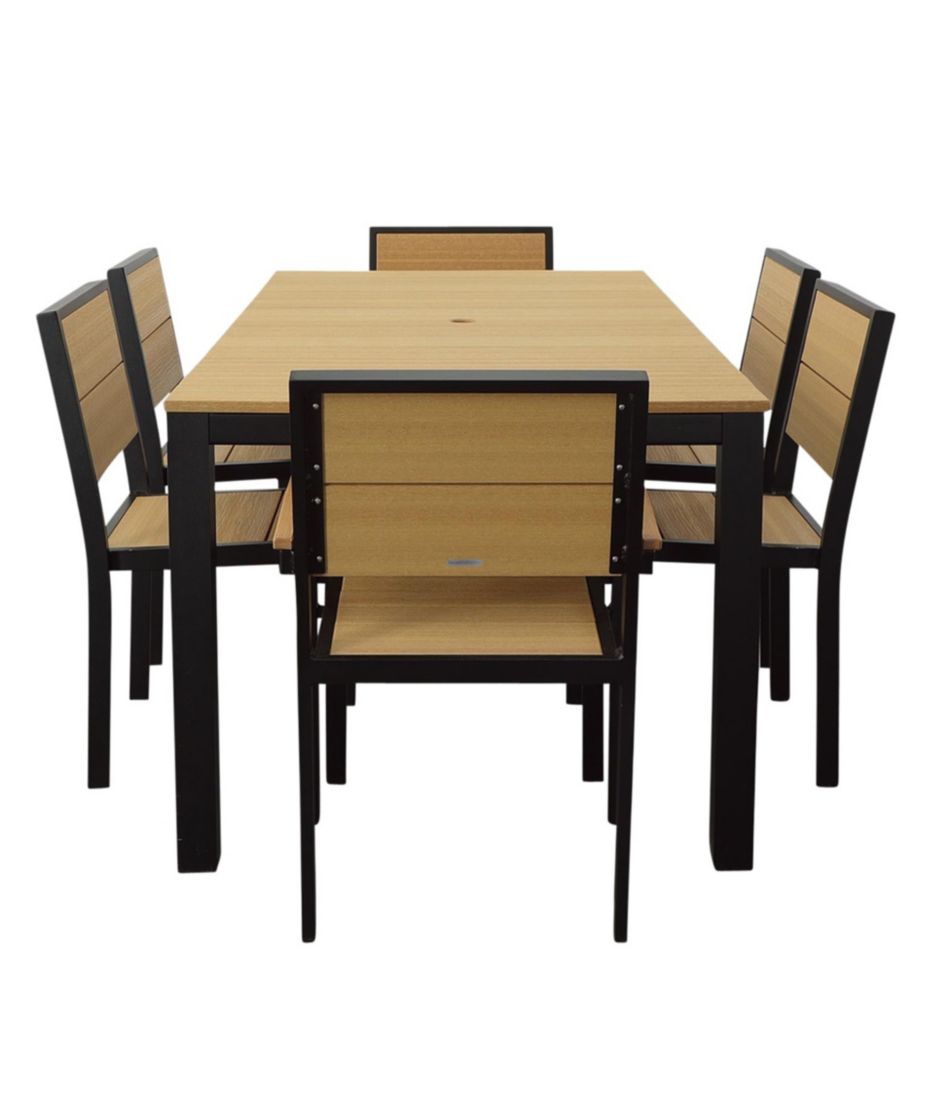 Aluminum/Recycled Poly Lumber Farmhouse Dining Set, Black - Image 3