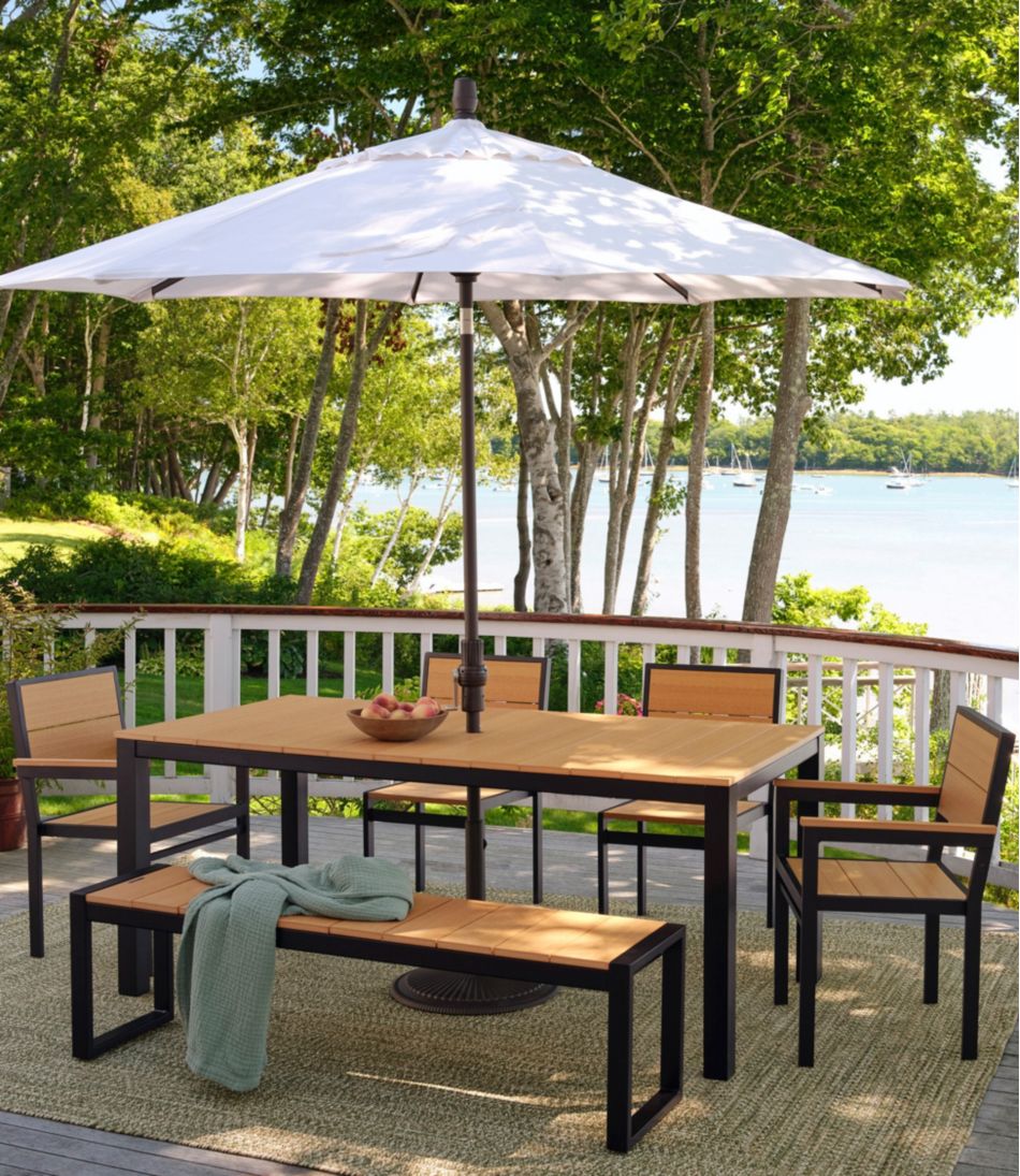 Aluminum/Recycled Poly Lumber Farmhouse Dining Set, Black - Image 4