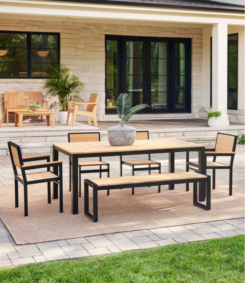 Aluminum/Recycled Poly Lumber Farmhouse Dining Set, Black - Image 5