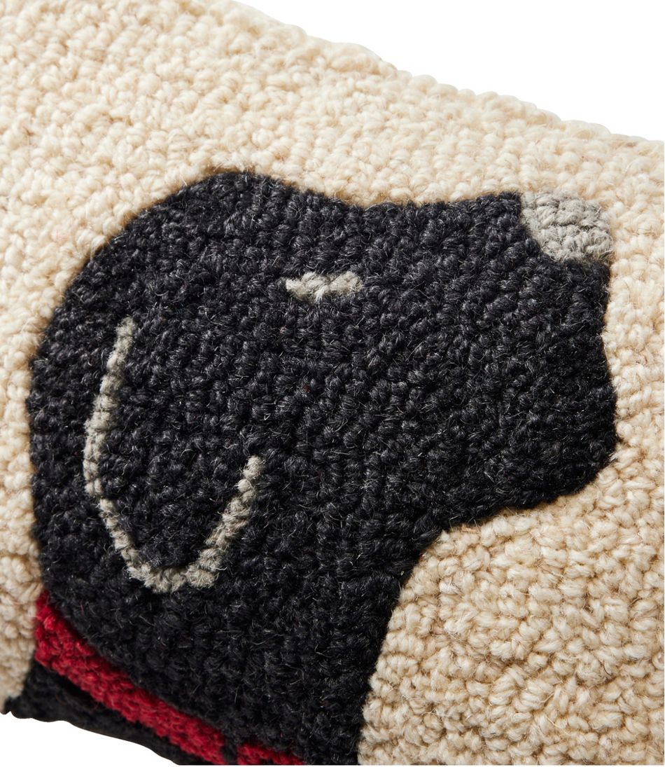 Wool Hooked Throw Pillow, Black Labrador, 8" x 12" - Image 2