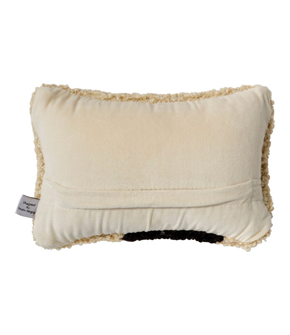 Wool Hooked Throw Pillow, Black Labrador, 8" x 12" - Image 3