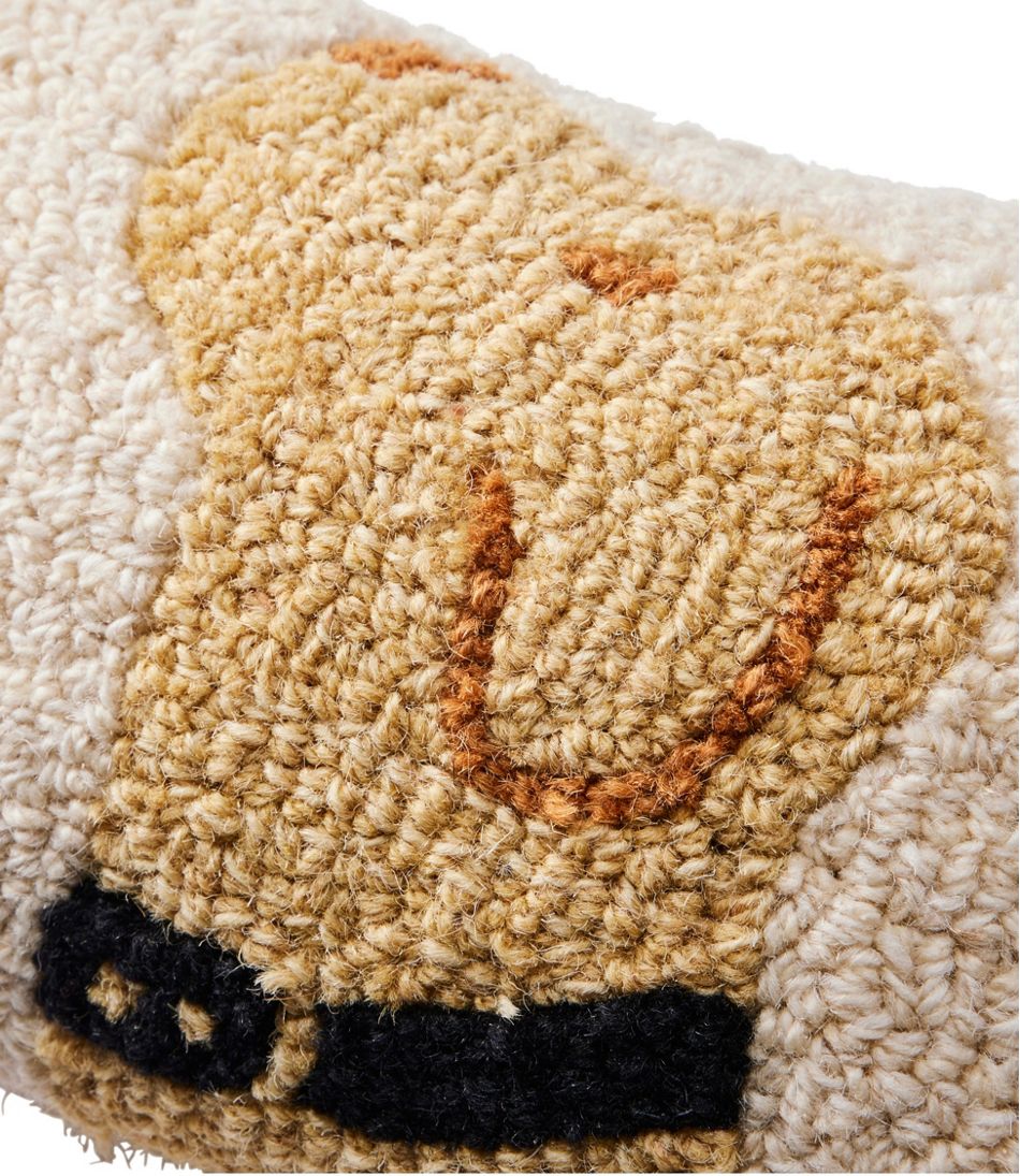 Wool Hooked Throw Pillow, Yellow Labrador, 8" x 12" - Image 2