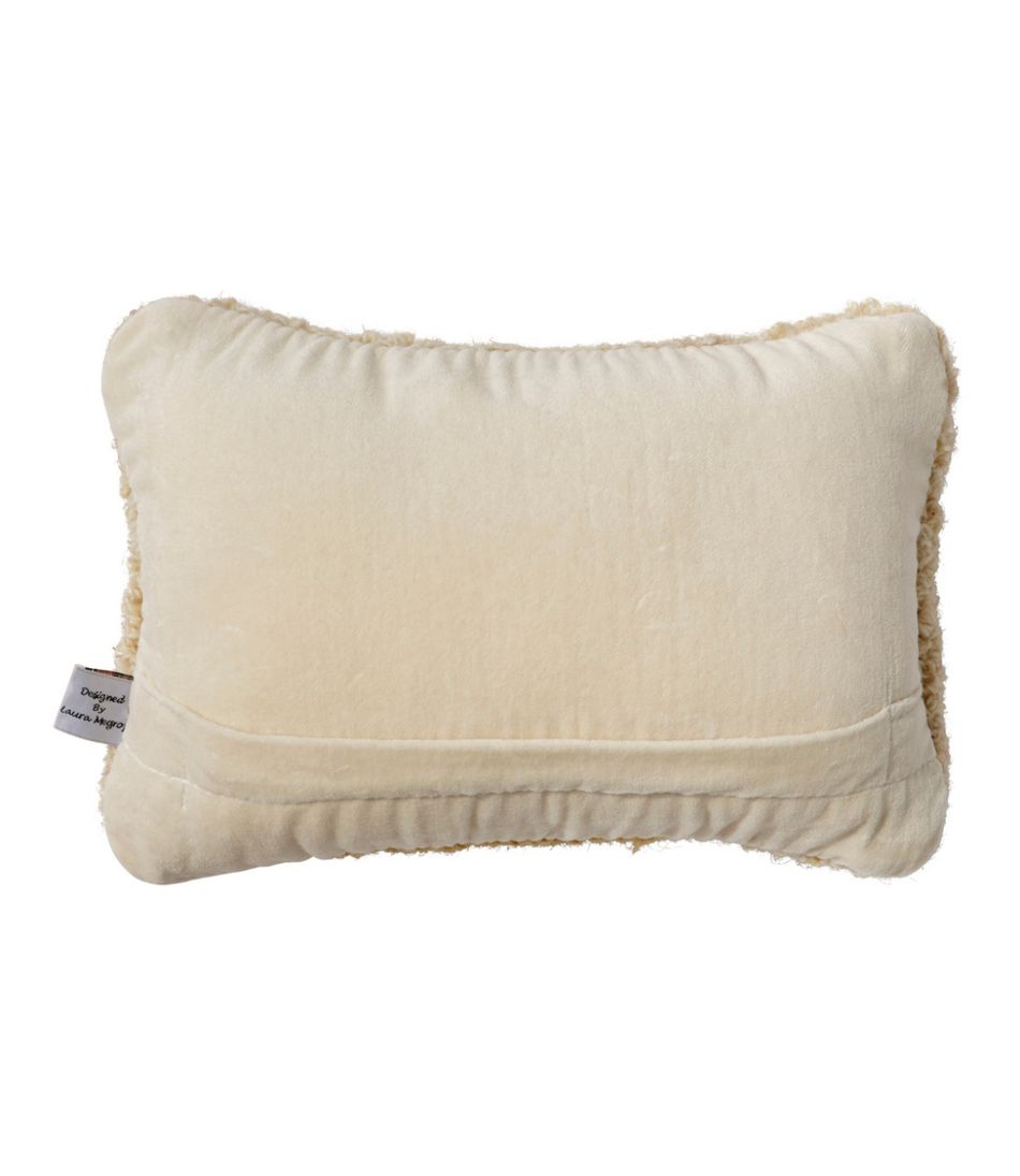 Wool Hooked Throw Pillow, Yellow Labrador, 8" x 12" - Image 3