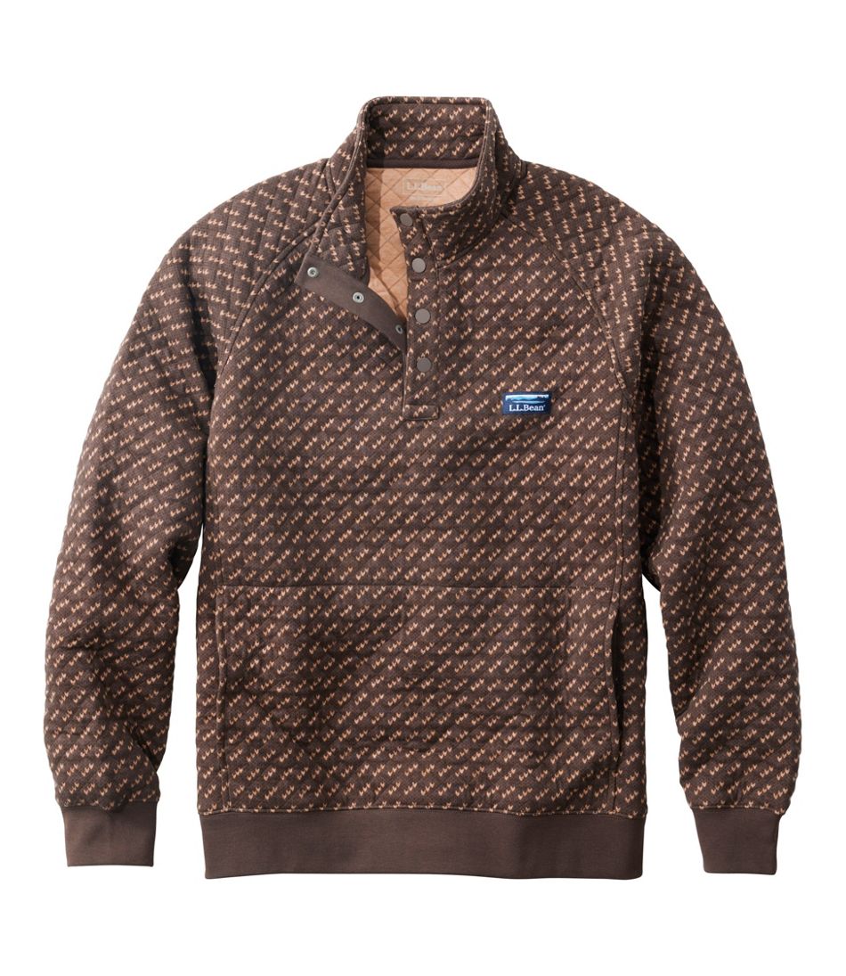 Men's Bean's Quilted Sweatshirt, Mockneck, Print